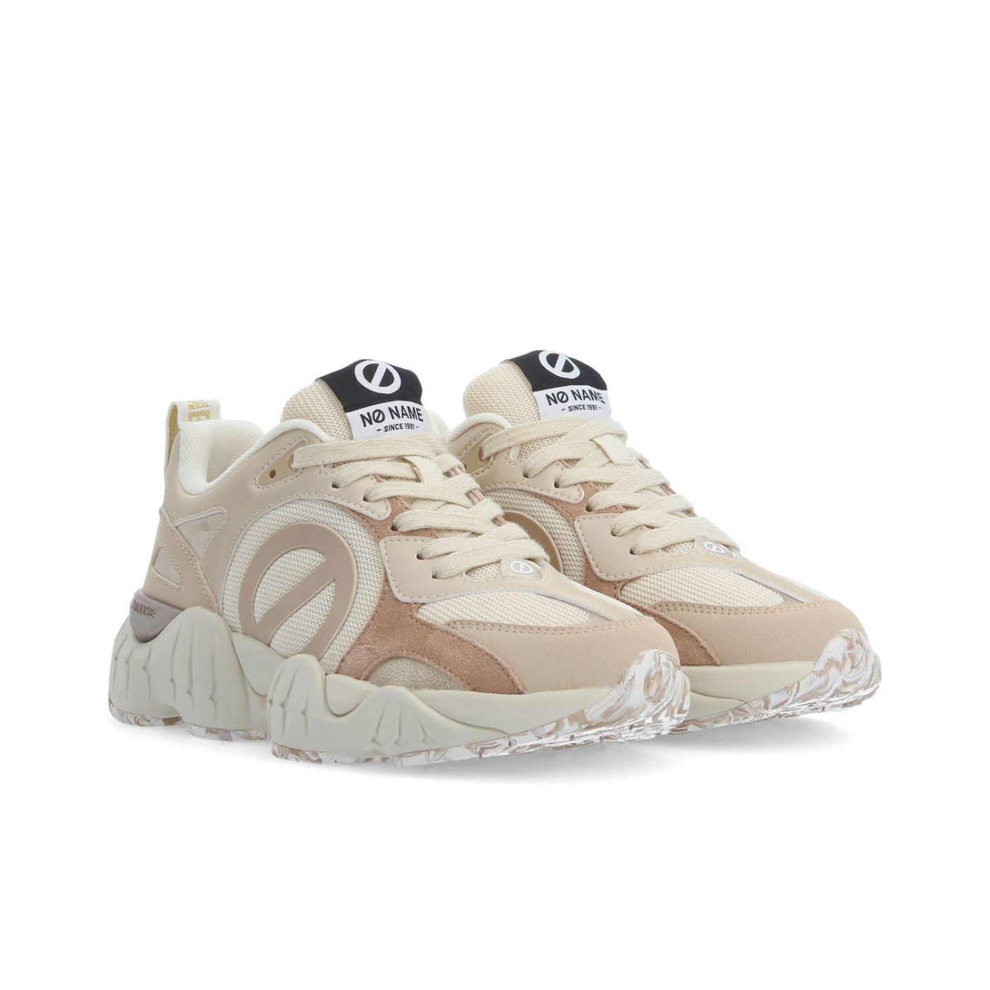 KRAZEE RUNNER W - KNIT/STAMP/NACR - BEIGE/DORE